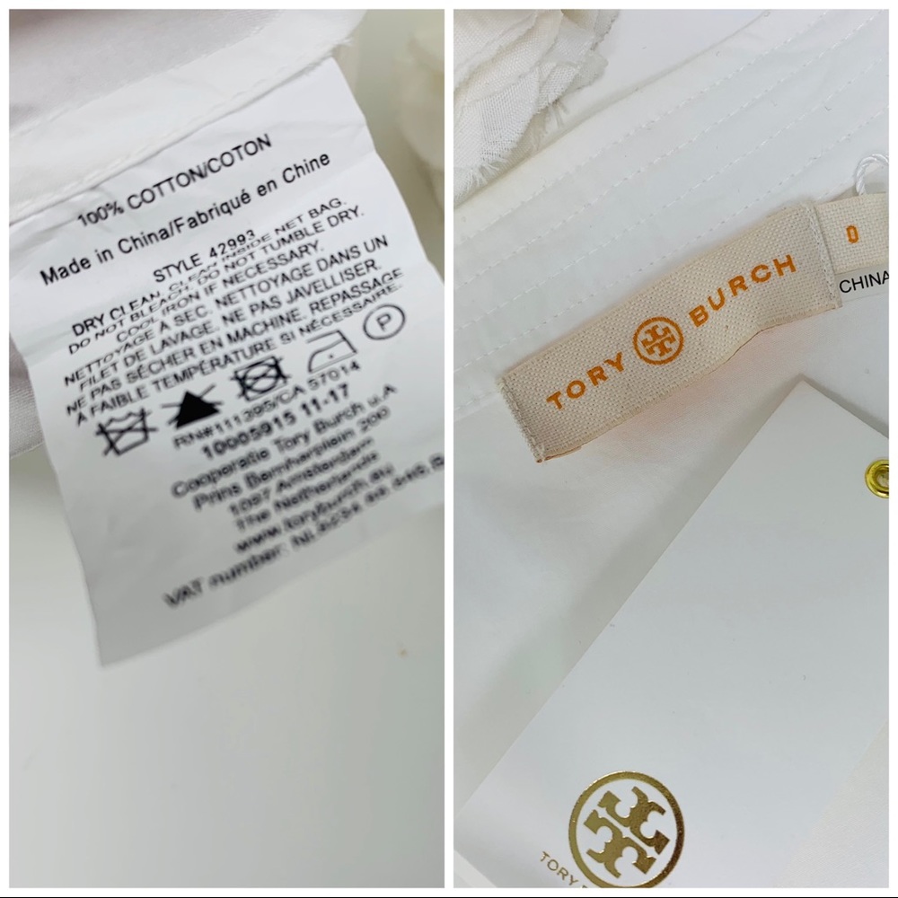 NEW Tory Burch White Sophie Bell Frill Sleeve Blouse - Picture 9 of 11